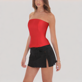 Simple textured off-the-shoulder top