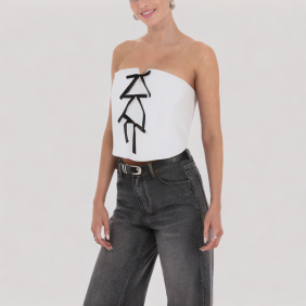 Bow off-the-shoulder top