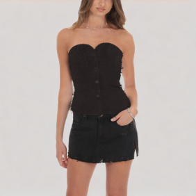 Simple sequined off-the-shoulder top