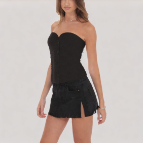 Simple sequined off-the-shoulder top