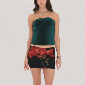 French sequined off-the-shoulder top
