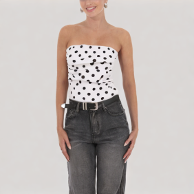 Polka dot off-shoulder top