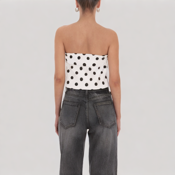 Polka dot off-shoulder top