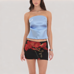 Fashionable solid color off-shoulder top