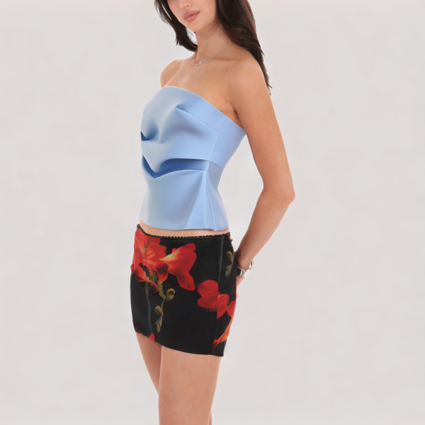 Fashionable solid color off-shoulder top