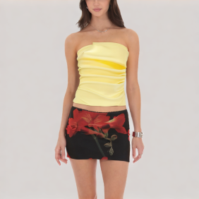 Off-the-shoulder pleated top
