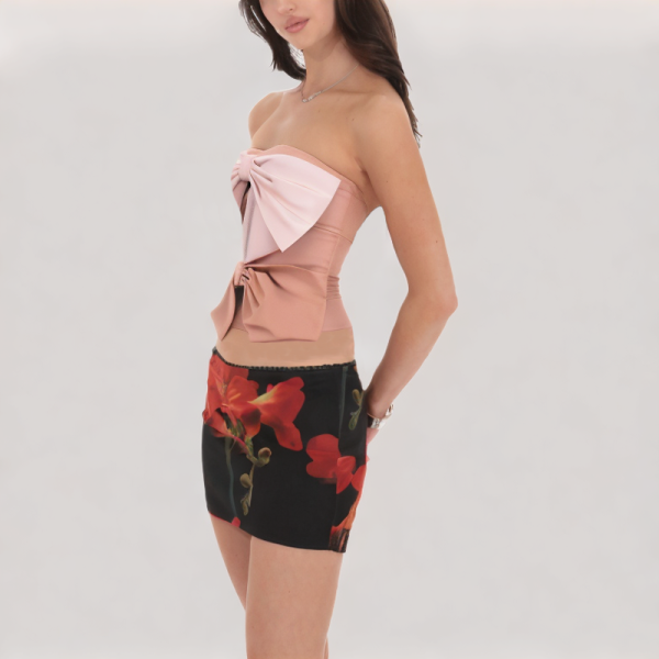 Pink Bow Off-Shoulder Top