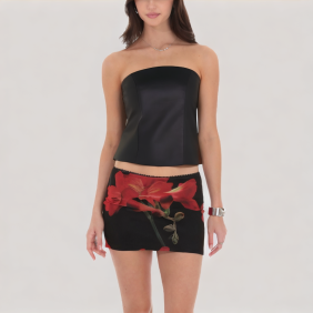 Black casual off-the-shoulder top