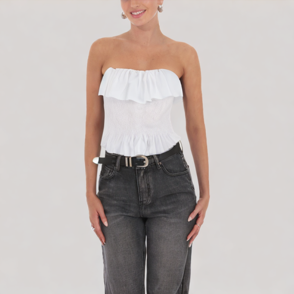 Elegant slim-fit off-the-shoulder top