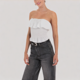 Elegant slim-fit off-the-shoulder top