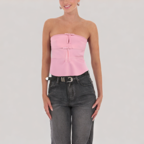 Minimalist Bowknot Off-Shoulder Top