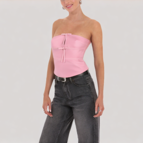 Minimalist Bowknot Off-Shoulder Top