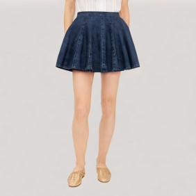 Wavy denim skirt