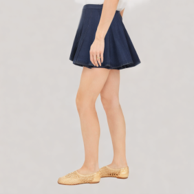 Wavy denim skirt