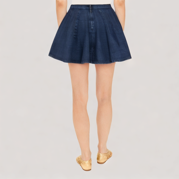 Wavy denim skirt