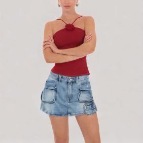 Casual work denim skirt