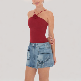 Casual work denim skirt