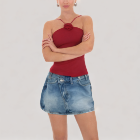 Casual waist denim skirt