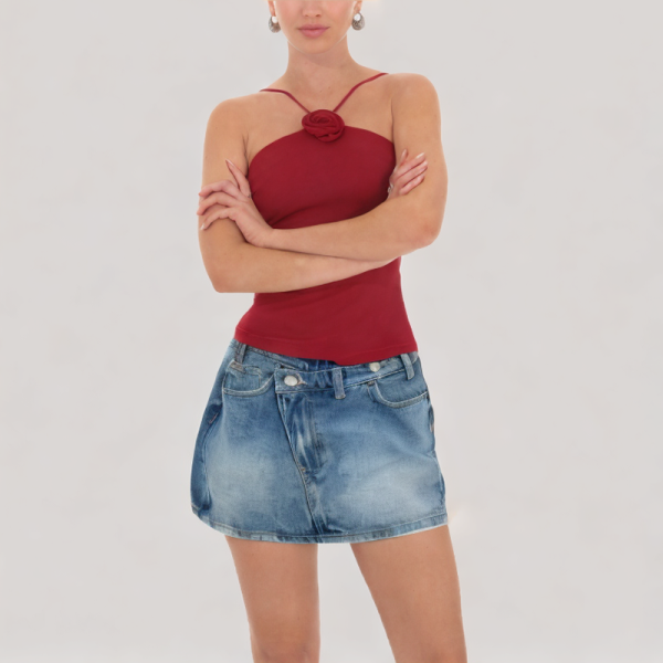 Casual waist denim skirt