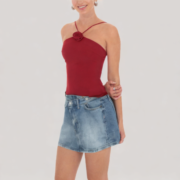 Casual waist denim skirt
