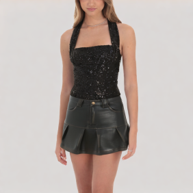 Retro PU skirt