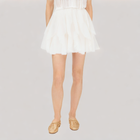Pleated loose A-line skirt