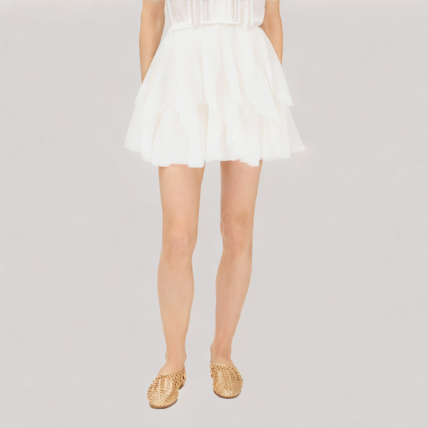 Pleated loose A-line skirt