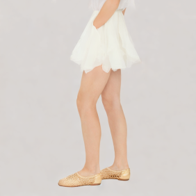 Pleated loose A-line skirt