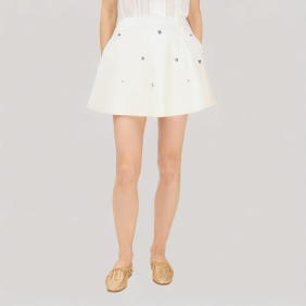 Fashionable beaded A-line skirt