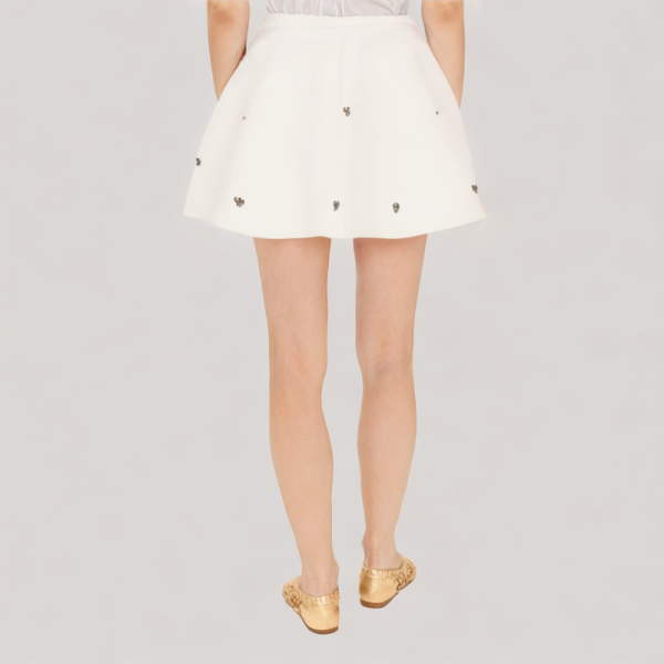 Fashionable beaded A-line skirt
