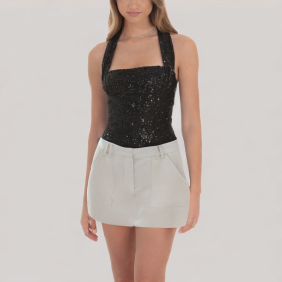 Fashion pocket hem skirt