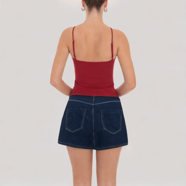 high waist denim casual skirt