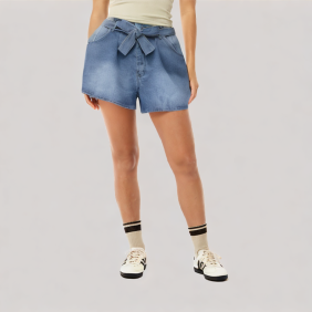 high-waisted denim shorts