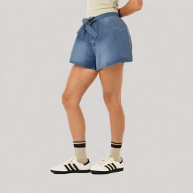 high-waisted denim shorts