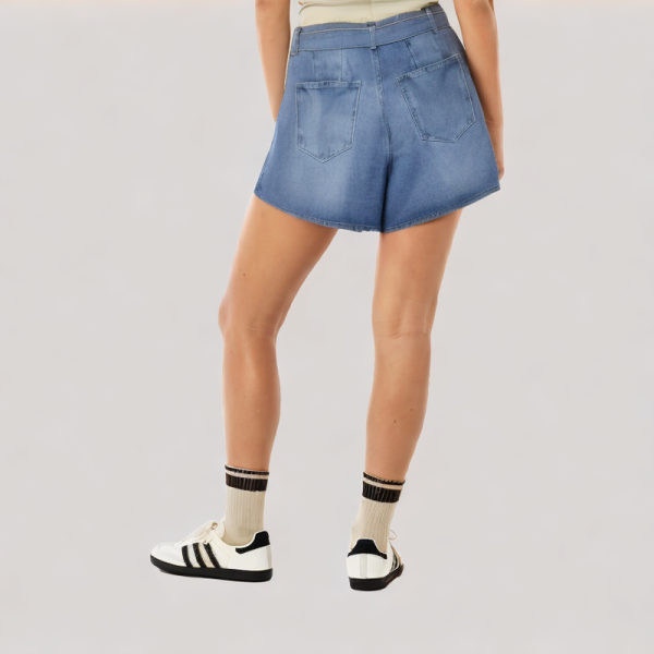 high-waisted denim shorts