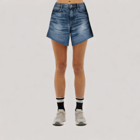 American-style split denim shorts