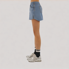 American-style split denim shorts