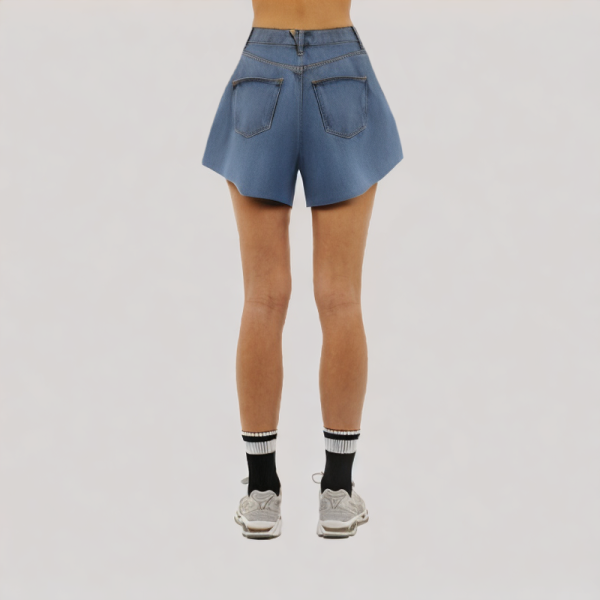 American-style split denim shorts