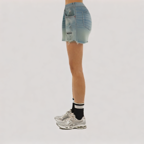 high-waisted denim shorts