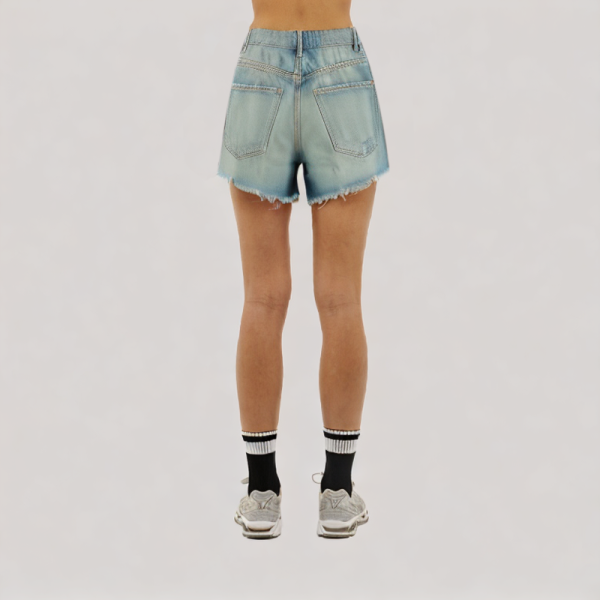 high-waisted denim shorts