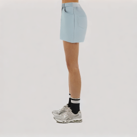straight-leg long denim shorts