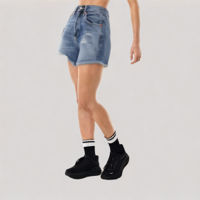 Comfortable mid-rise denim shorts