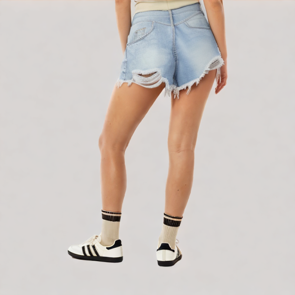 Simple ripped denim shorts