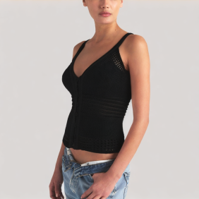 V-neck thin knitted camisole top