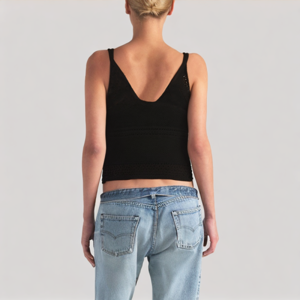 V-neck thin knitted camisole top