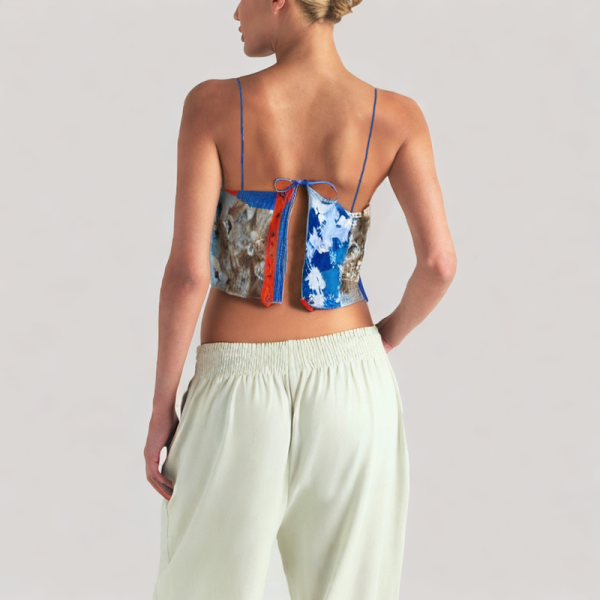 asymmetric printed tank top