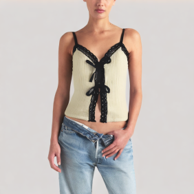 V-neck bow camisole top