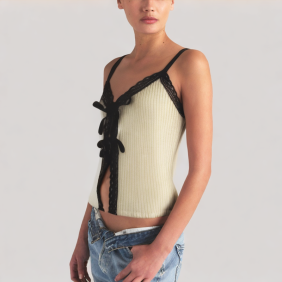 V-neck bow camisole top