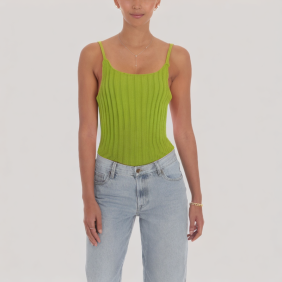 Solid color knitted thin camisole top