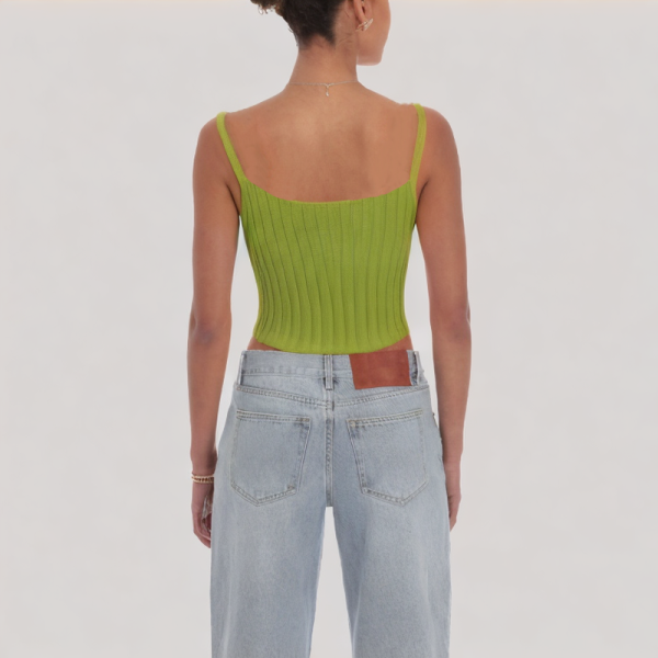 Solid color knitted thin camisole top